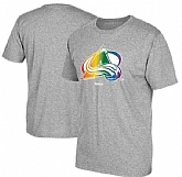 Men's Colorado Avalanche Gray Reebok Rainbow Pride Short Sleeve T-Shirt FengYun,baseball caps,new era cap wholesale,wholesale hats